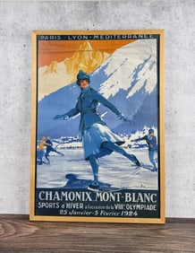 Chamonix Mont Blanc 8th Winter Olympics Poster