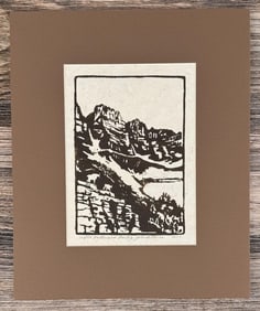 John Louis Clarke Glacier Park Montana Linocut