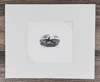 Rick Allen Impressive Whales Woodblock Print