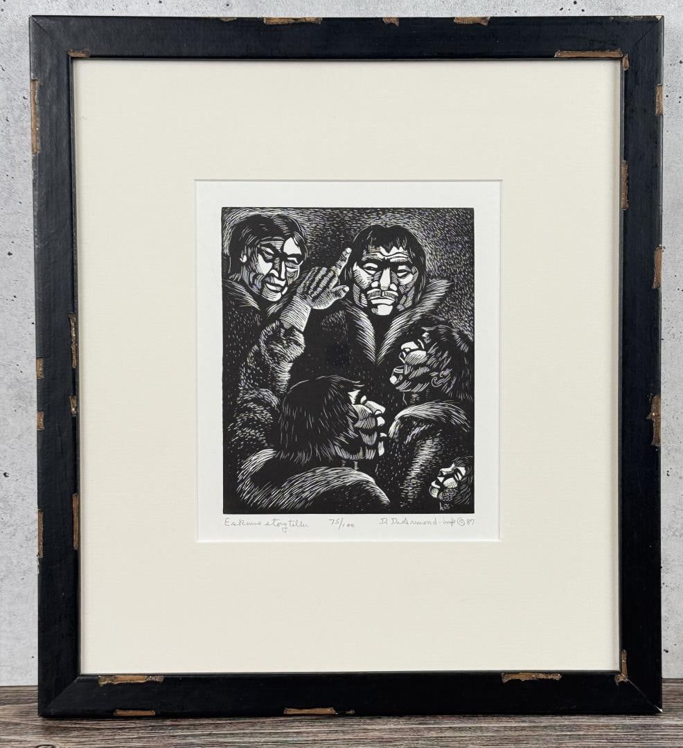 Dale DeArmond Eskimo Storyteller Woodblock Print (1 of 4)