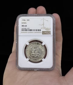 1946 Iowa Statehood Silver Half Dollar MS 64 NGC