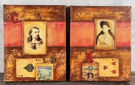 Deb Holien William Cody Annie Oakley Diptych