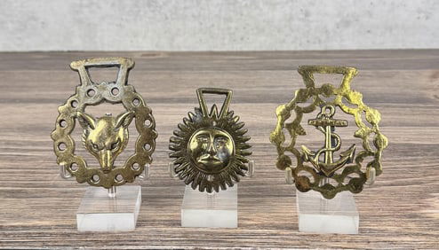 Collection of Brass Horse Harness Pieces