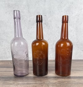 Group Of Antique Whiskey Bottles