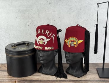 Shiners Algeria Felt Fez Hats & Carrier