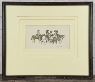 Stanley Galli Cowboys Watercolor Painting