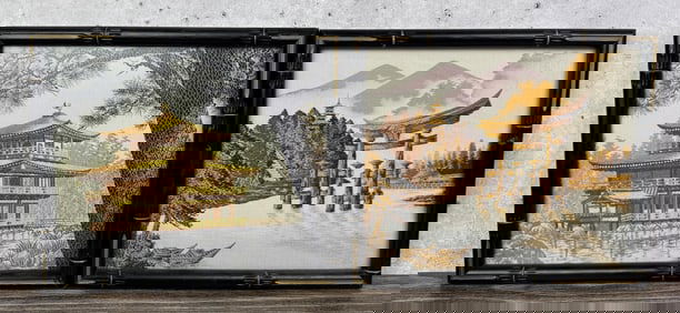 Pair Of Japanese Silk Embroidered Tapestries