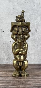 Mid Century Brass Tiki Totem