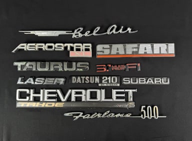 Group Of Automobile Fender Emblems