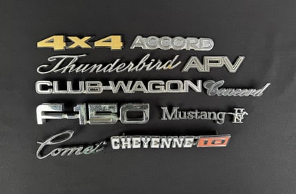 Group Of Automobile Fender Emblems