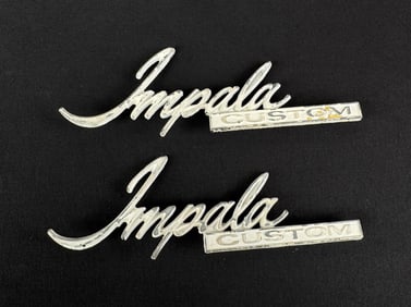 Pair Of Chevy Impala Custom Fender Emblems