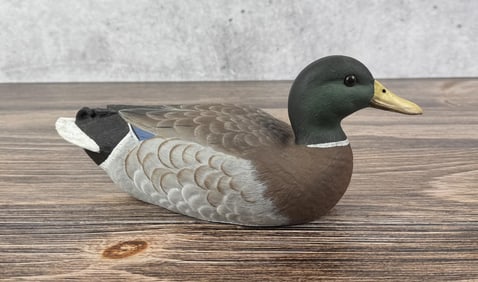 V Hill Mallard Drake Painted Duck Decoy