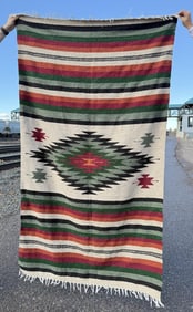 Mexican Diamante Woven Blanket Rug