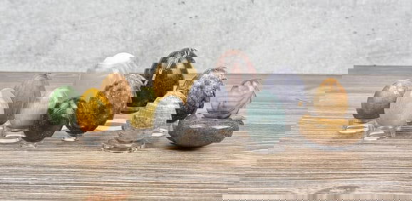 Collection of Carved Stone Eggs