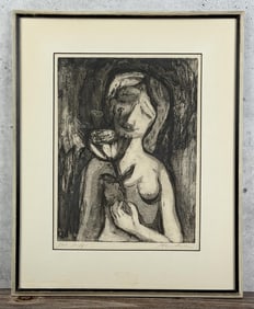 Marshall Etching Nude With Flower