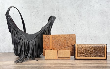 Group Of Western Leather Items