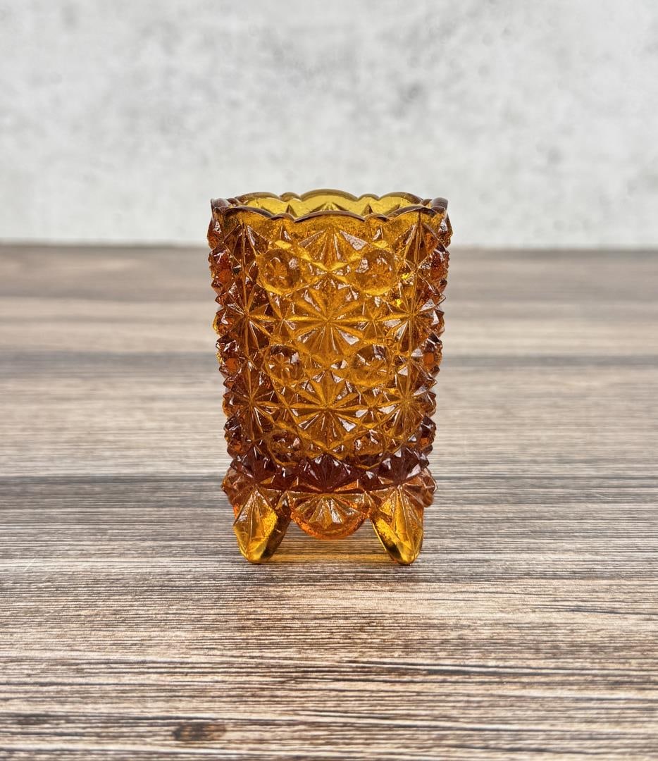 Fenton Glass Daisy & Button Toothpick Holder: 3 1/8" tall by 2 1/8" in diameter