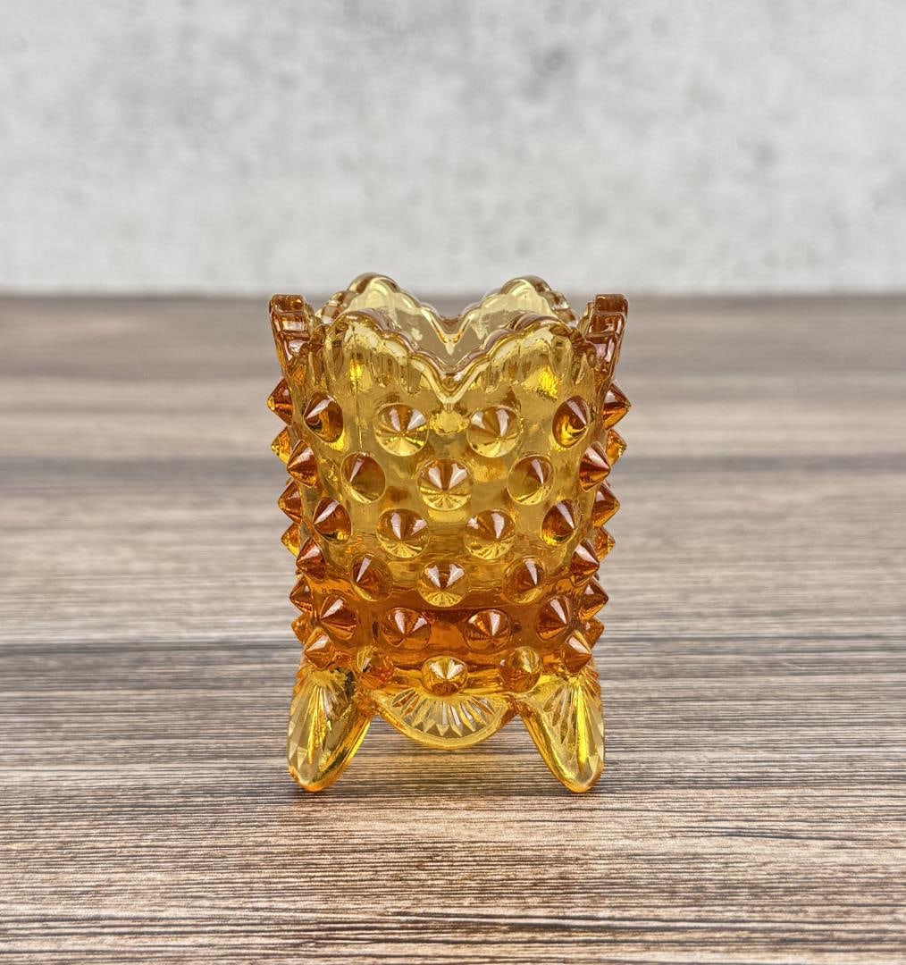 Fenton Glass Hobnail Toothpick Holder: 2 7/8" tall by 2" in diameter