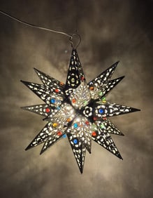 Moravian Star Pierced Tin Christmas Light