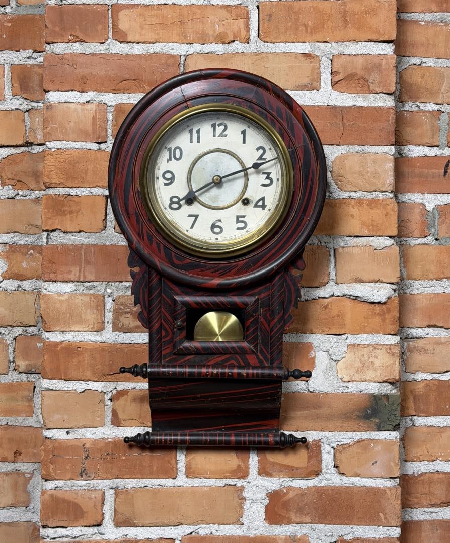 Japanese Seikosha Regulator Wall Clock: Includes key and pendulum. 22" by 12 1/4" by 4 1/2". Runs for a bit then quits.