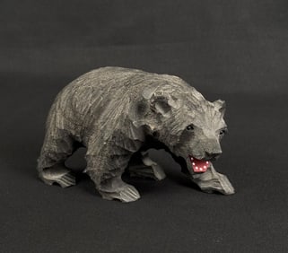 Japanese Ainu Carved Wood Bear