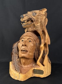 Paul Montgomery Wood Carving Wolf Spirits