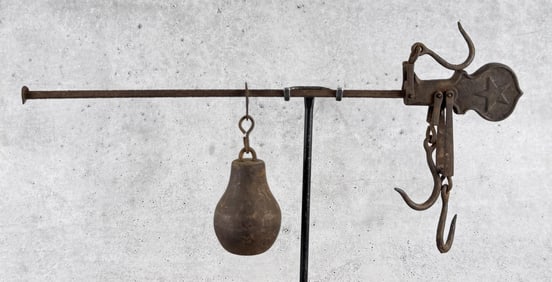 Antique Cast Iron Steelyard Hanging Scale