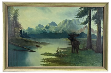 Constable Moose Oil Painting