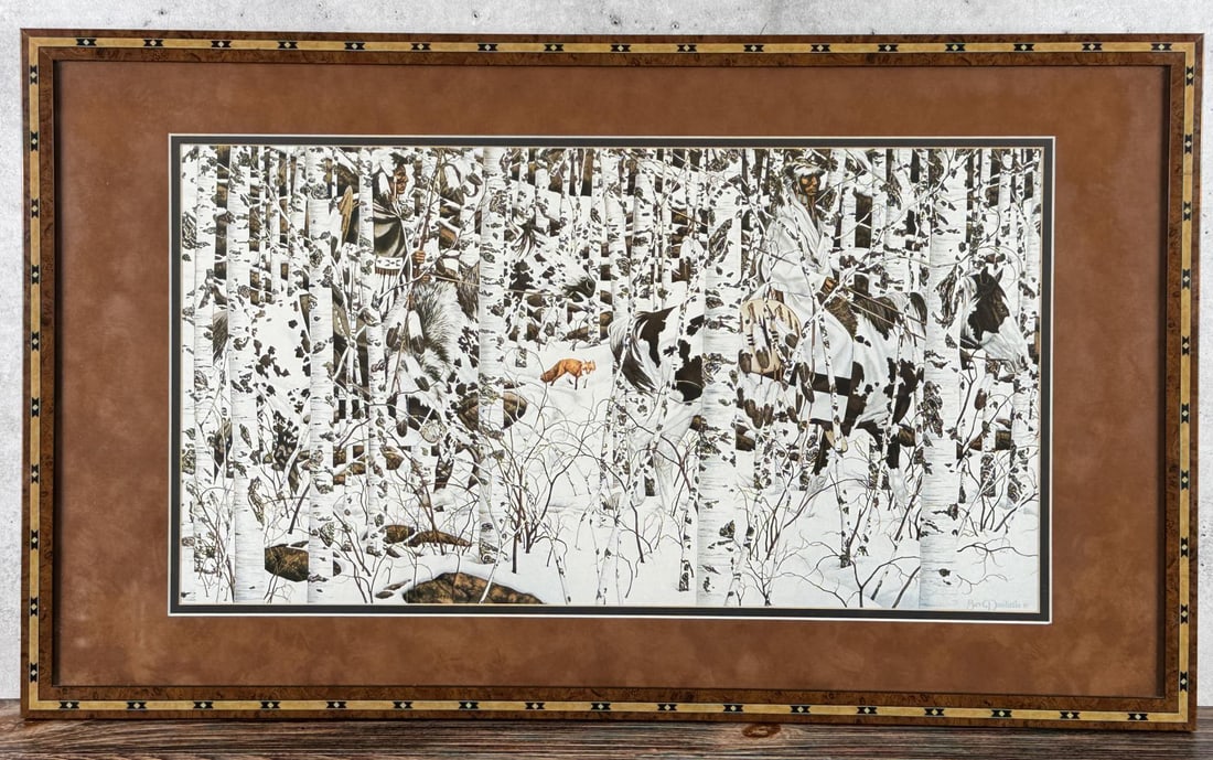 Bev Doolittle Woodland Encounter Print: 17 1/4" by 29 1/4" framed.