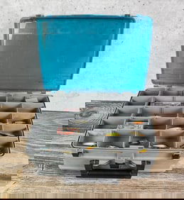 Collection of Fishing Lures in Tackle Box