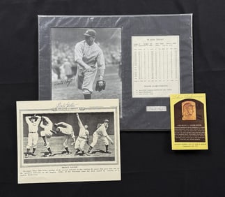 Waite Hoyt Charles Gehringer Bob Feller Autographs