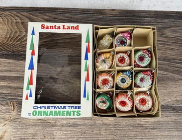 Vintage Mercury Glass Indent Christmas Ornaments