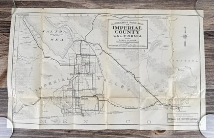 1915 Imperial County California Road Map