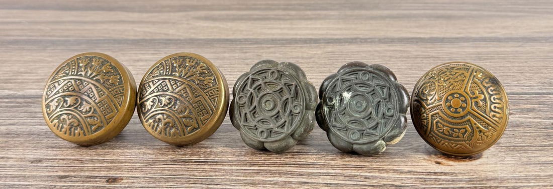 Group Of Antique Eastlake Brass Door Knobs (1 of 6)