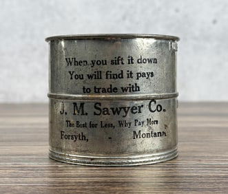 JM Sawyer Forsyth Montana Flour Sifter