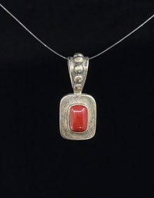 Sterling Silver Coral Pendant
