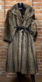 Full Length Raccoon Fur Jacket Coat