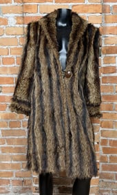 Full Length Raccoon Fur Jacket Coat