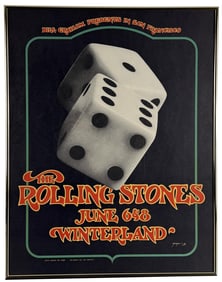 1972 Rolling Stones Bill Graham Winterland Poster