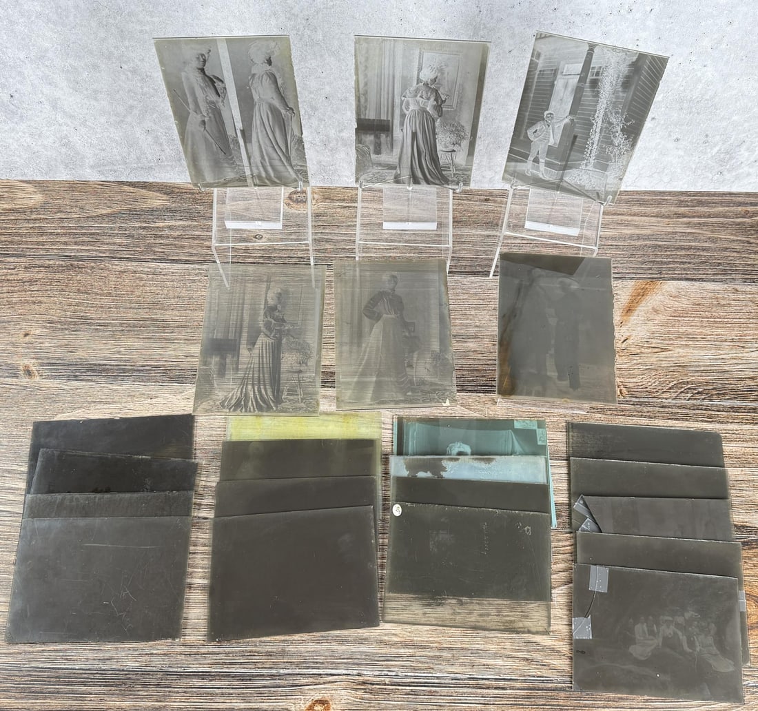 California Victorian Glass Photo Negatives: 5" by 7". Two have damage. 23 total. Includes an image of the Cliff House.