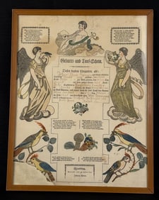 1825 Pennsylvania Dutch Birth Certificate