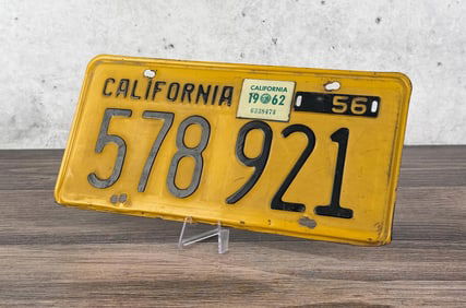 1956 California License Plate