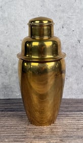 Mid Century Milled Brass Cocktail Shaker