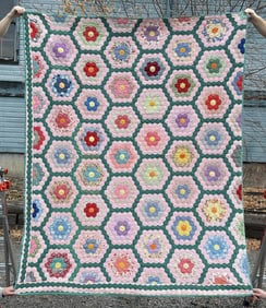 Antique Grandmothers Flower Garden Quilt