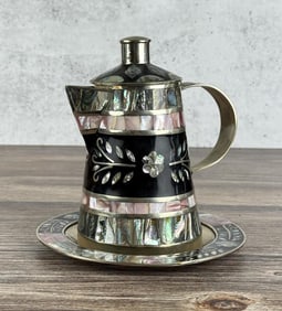 Alpaca Mexico Abalone Teapot & Underplate