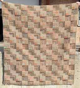 Antique American Folk Art Hooked Rug