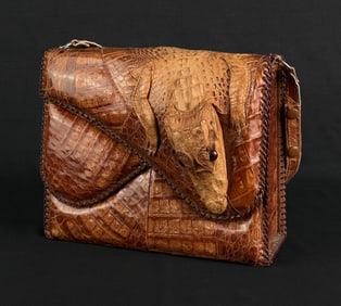 Vintage Crocodile Leather Clutch Purse Bag