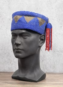 Beaded African Kufi Fez Hat