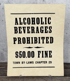 Texas Alcoholic Beverages Prohibited Broadside