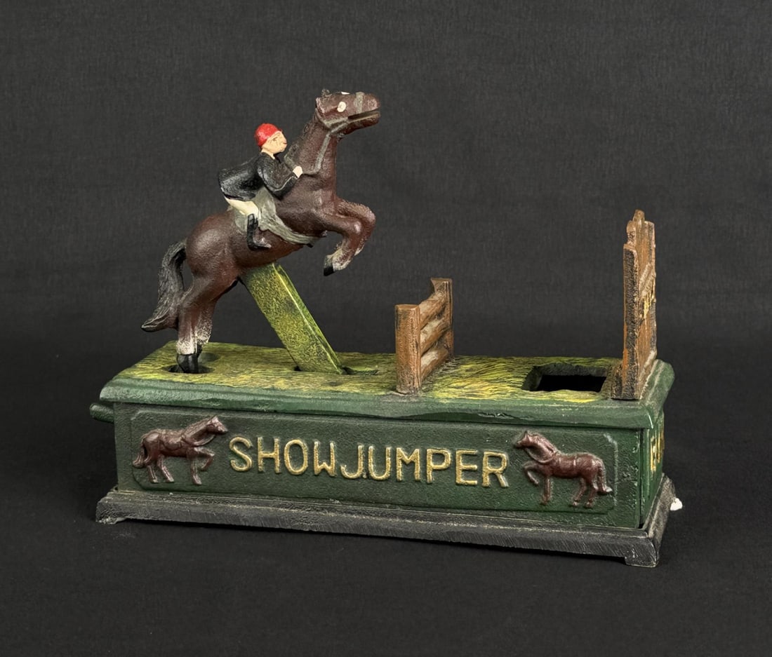 Cast Iron Showjumper Bank: Reproduction.